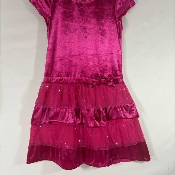Dark Pink Velvet and Tulle Dress XL 14- 16 - Picture 1 of 4